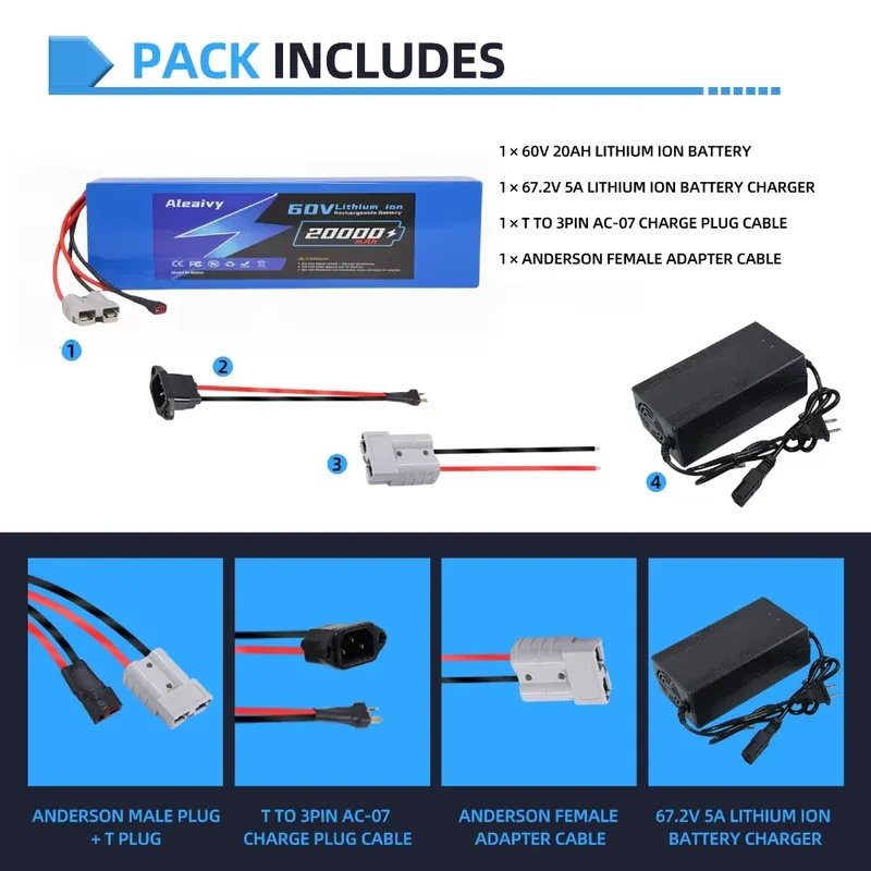 60V 20AH 30AH 21700 Lithium-Ak – 60V 30Ah Electric Scooter Battery Bewertung und Preis